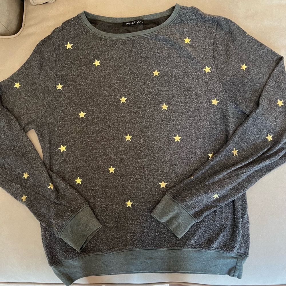Wildfox Metallic Star Lightweight Sweatshirt